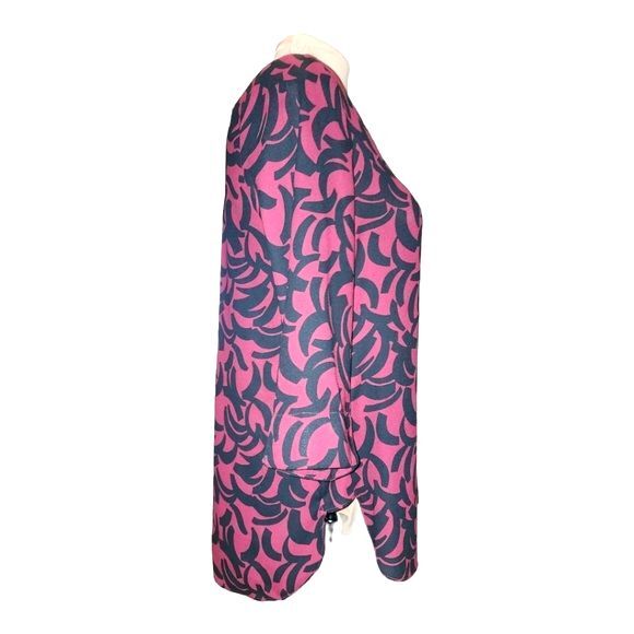 Dana Buchman Red & Black Polyester 3/4 Sleeve V-Neck Blouse Size M - Picture 2 of 9